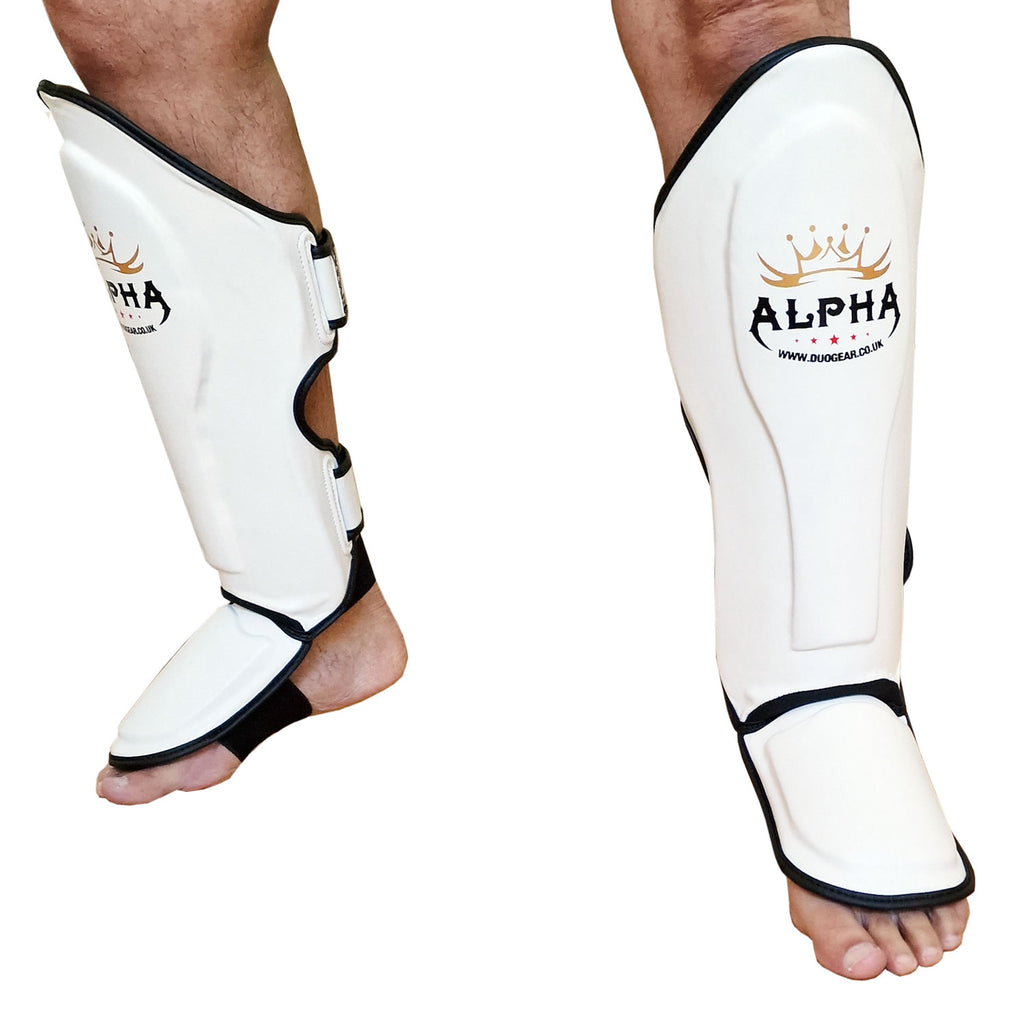 BLACK ALPHA MUAY THAI SHIN & INSTEP PROTECTORS - DUO GEAR UK